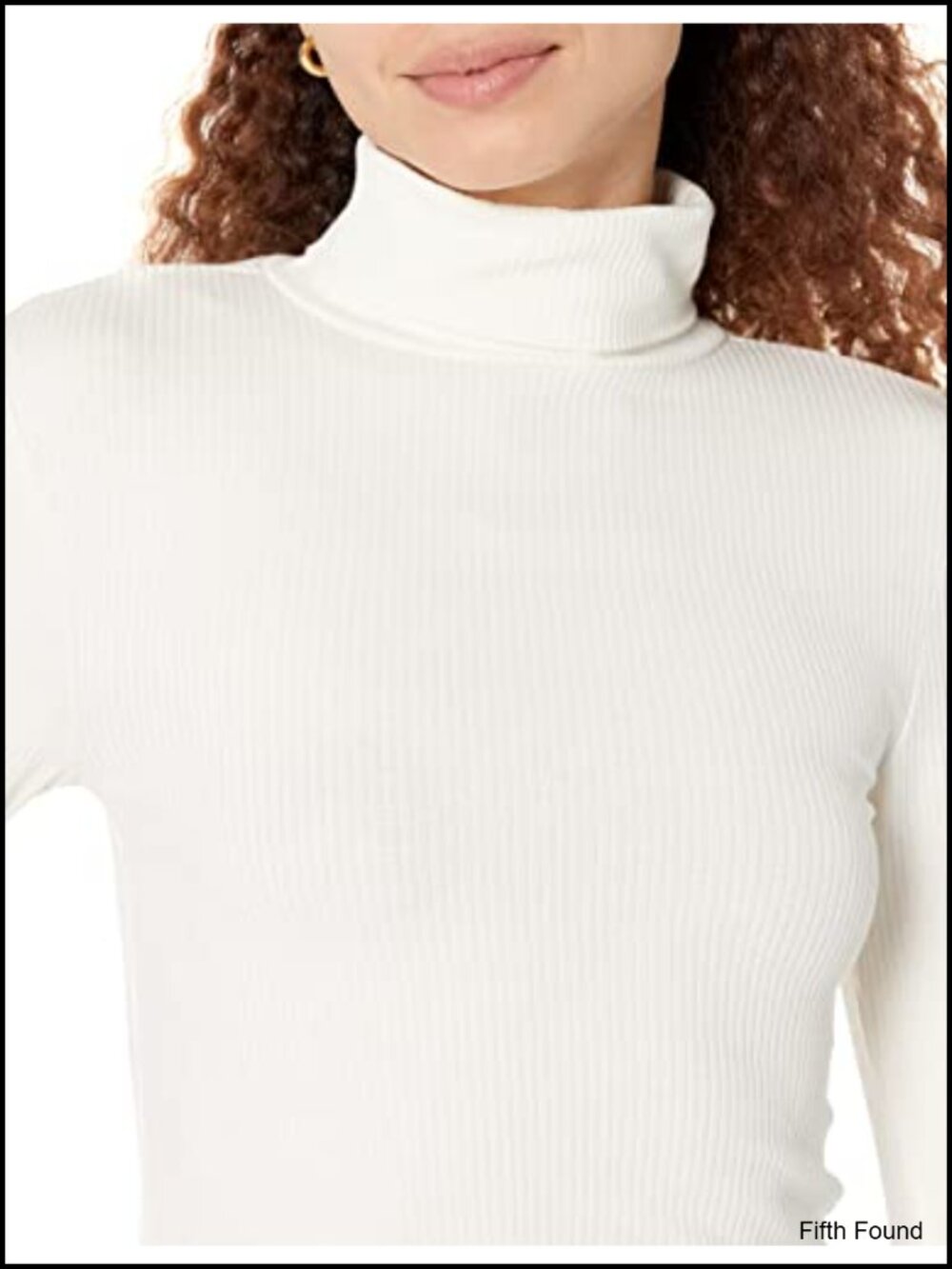 Slim-Fit Cotton Modal Rib Turtleneck Long Sleeve Layering Top - Picture 3 of 6